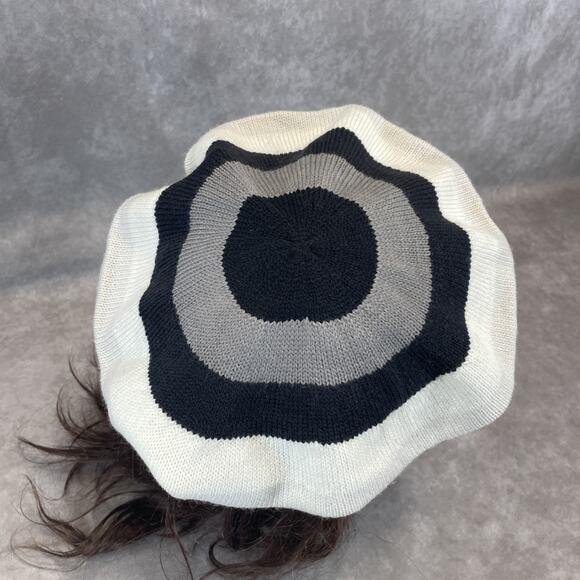 New Y2K Juicy Couture Beret Knit Ribbed Hat Black Gray White Cozy Chic Preppy - Picture 2 of 9